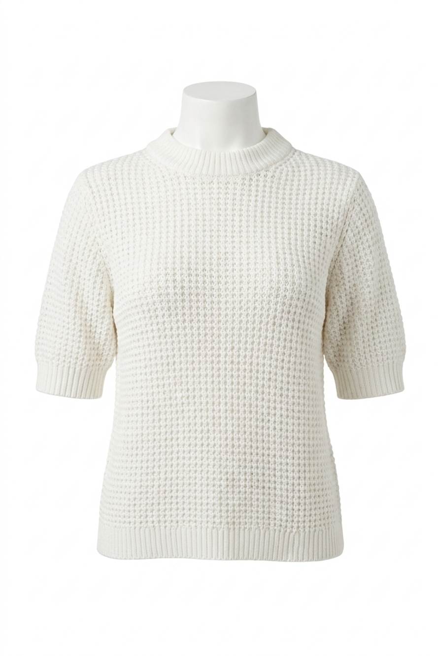 NEW FRENCH CONNECTION mozart luna waffle sweater in oatmeal